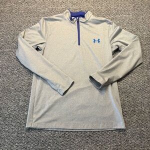Under Armour Men's Gray and Blue Quarter-Zip Jacket